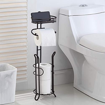 SunnyPoint Elegant Toilet Paper Holder with Storage Shelf