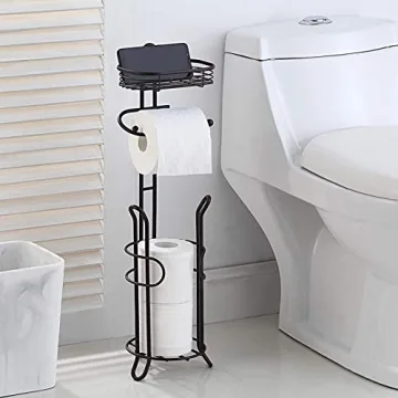 SunnyPoint Elegant Toilet Paper Holder with Storage Shelf