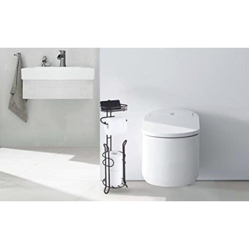 SunnyPoint Elegant Toilet Paper Holder with Storage Shelf
