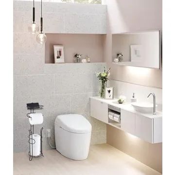 SunnyPoint Elegant Toilet Paper Holder with Storage Shelf