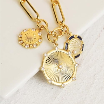 HETICA Stylish Gold Necklace for Women With Unique Charms
