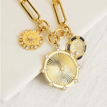 HETICA Stylish Gold Necklace for Women With Unique Charms