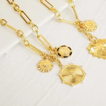 HETICA Stylish Gold Necklace for Women With Unique Charms