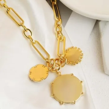 HETICA Stylish Gold Necklace for Women With Unique Charms