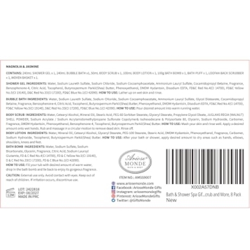 Home Spa Gift Basket, Bath Spa Kit for Women, with Body Lotion, Shower Gel, Bubble Bath, Body Scrub, Bath Salt, Bath Bomb, Bath Gift Set for Mother, Wife Her, with Magnolia and Jasmine Scent