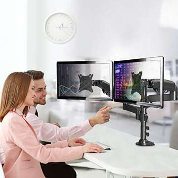 ErGear Dual Monitor Stand, Monitor Desk Mount, Each Monitor Arm Supports Most 17 to 32 inch Monitors...