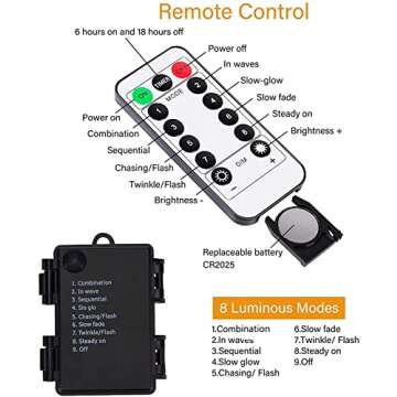 Halloween Lights Witch Hat, 56 LED Battery Operated Purple and Orange Lights with 8 Pack Hanging Lighted Hats and Remote and Timer for Indoor Outdoor Party Haunted Mansion Halloween Decoration