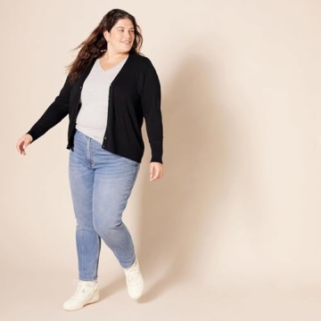 Lightweight V-Neck Cardigan for Women - Plus Size