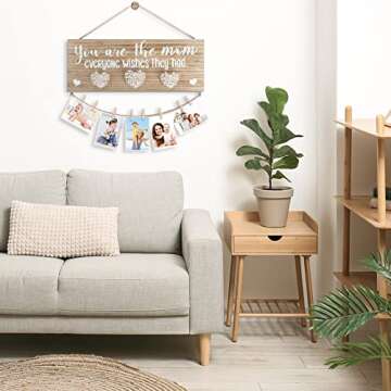 AKEROCK Mom Picture Frames, Christmas Gifts for Mom from Daughter and Son, Unique Xmas Mom Gifts - Mothers Day Birthday Thanksgiving Christmas Mother Gifts Ideas (Wood)