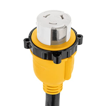 Camco PowerGrip 25-Foot 50-Amp RV Extension Cord | Features a 50-Amp Standard Male Connector, a 50-Amp Locking Female Connector, and is Rated for 125/250 Volts/12500 Watts (55542)