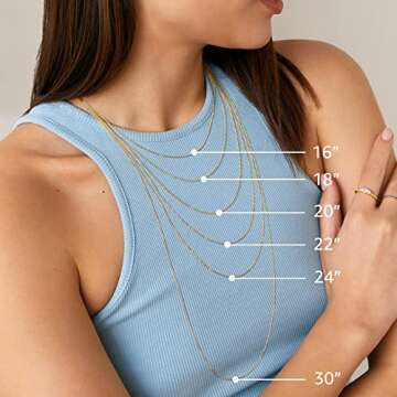 PAVOI Italian Solid 925 Sterling Silver Chain Necklace, 22K Gold Plated, 1.1mm Italian Diamond-Cut C...