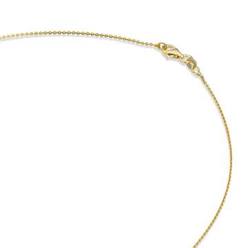 PAVOI Italian Solid 925 Sterling Silver Chain Necklace, 22K Gold Plated, 1.1mm Italian Diamond-Cut Cable Chain Necklace for Women and Men, MADE IN ITALY (16, Yellow Gold)