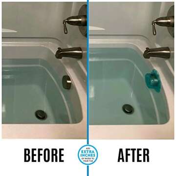 SlipX Solutions Bottomless Bath | Overflow Drain Cover for Tub | Best Gifts for Mom, Spa & Bath Accessories | Drain Block, Water Stopper Plug | Bath Essentials for Women | 4" Diameter, Aqua