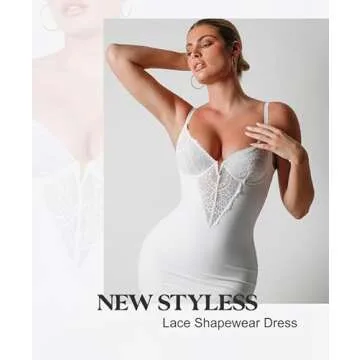 Popilush Shapewear Lace Satin Maxi Dress for Women