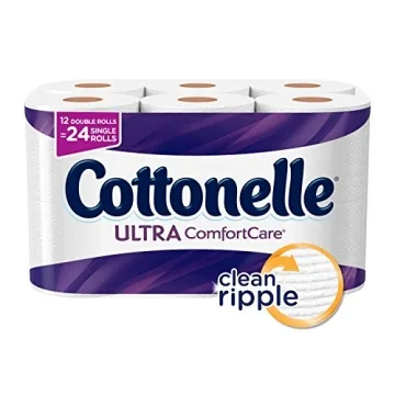 Cottonelle Ultra Comfort Care Toilet Paper, Bath Tissue, 12 Double Toilet Paper Rolls