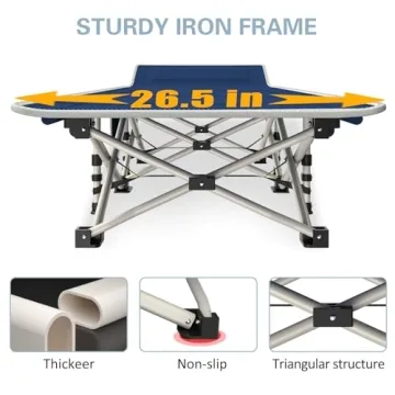 GETOVIN Camping Cot Thick Pad 450LBS Max Comfortable Portable