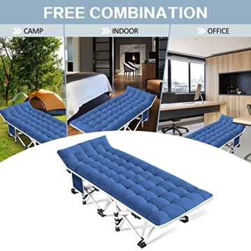 GETOVIN Camping Cot Thick Pad 450LBS Max Comfortable Portable