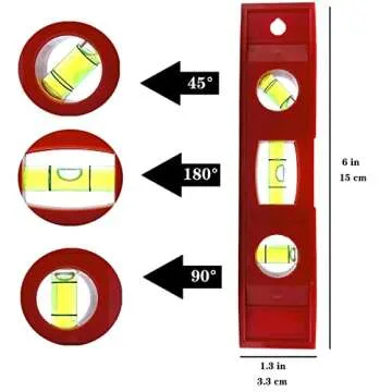 3 PCS Magnetic Torpedo Level - Compact 6 Inch Measuring Tool with Shock Resistance