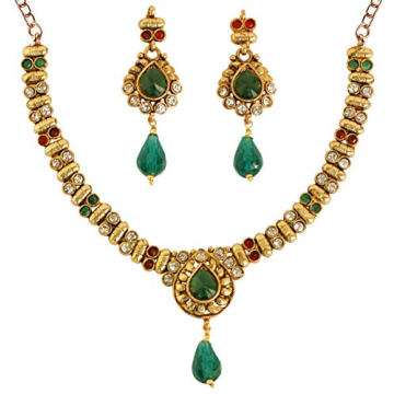 Touchstone Indian Bollywood Traditional Handcrafted Colourful Designer Jewelry Necklace Set in Red O...