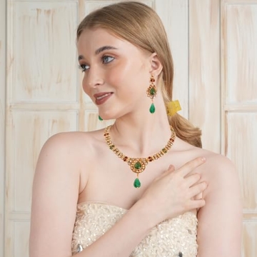 Touchstone Elegant Handcrafted Indian Jewelry Set for Women