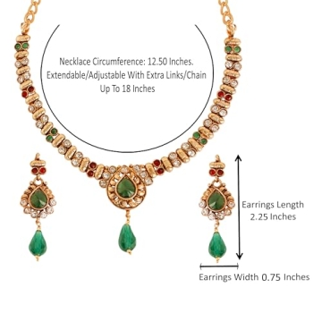 Touchstone Elegant Handcrafted Indian Jewelry Set for Women