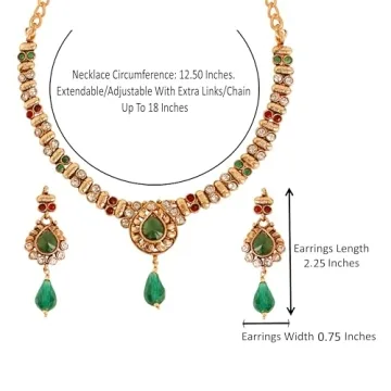 Touchstone Elegant Handcrafted Indian Jewelry Set for Women