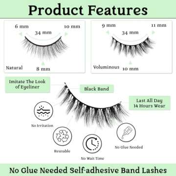 2R Studio Pre-Glued Reusable Eyelashes for Easy Glam