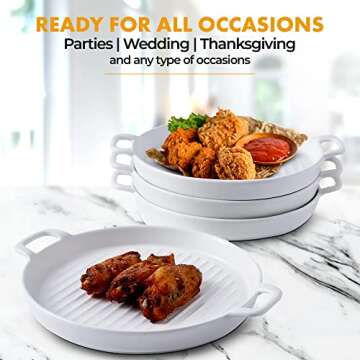 Bruntmor Ceramic Serving Platters - Set of 4 Durable Dishes