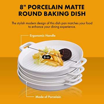 Bruntmor Ceramic Serving Platters - Set of 4 Durable Dishes