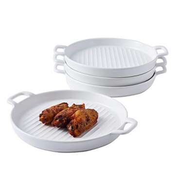 Bruntmor Ceramic Serving Platters - Set of 4 Durable Dishes