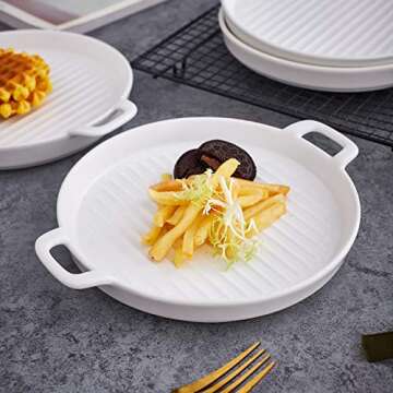 Bruntmor Ceramic Serving Platters - Set of 4 Durable Dishes