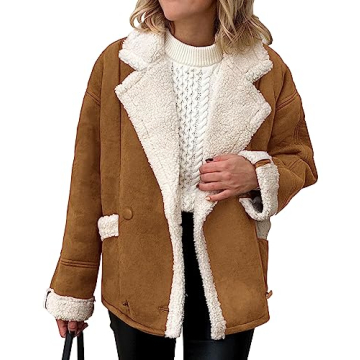 PRETTYGARDEN Women's Cozy Fleece Lined Suede Coat