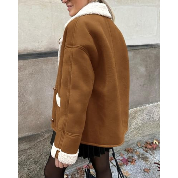 PRETTYGARDEN Women's Cozy Fleece Lined Suede Coat