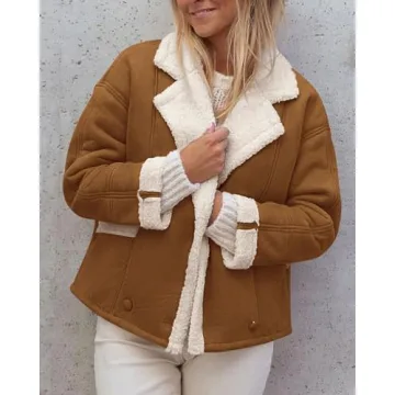 PRETTYGARDEN Women's Cozy Fleece Lined Suede Coat