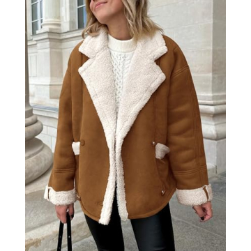 PRETTYGARDEN Women's Cozy Fleece Lined Suede Coat