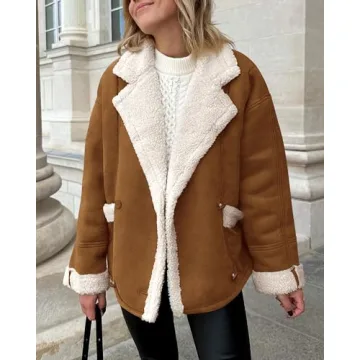 PRETTYGARDEN Women's Cozy Fleece Lined Suede Coat