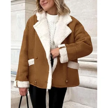 PRETTYGARDEN Women's Cozy Fleece Lined Suede Coat