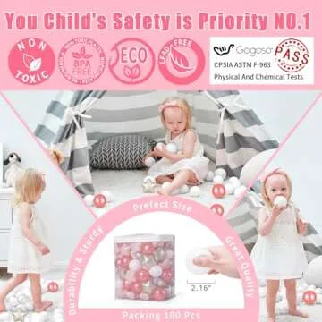 GOGOSO Ball Pit Balls Stars - Durable, Crush-Proof, and Colorful Pink Play Balls for Kids,Christmas ...