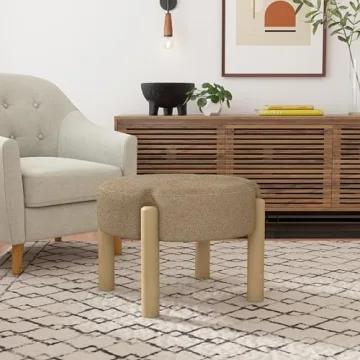 Stylish HomePop Luna Modern Round Ottoman for Any Space