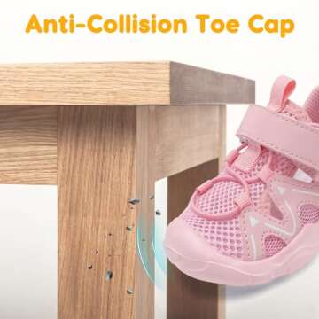 FEETCITY Boys Girls Wide Sports Sneakers for Toddlers