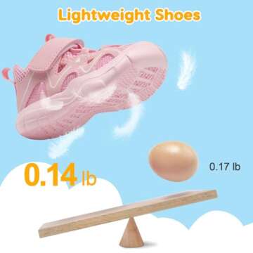 FEETCITY Boys Girls Wide Sports Sneakers for Toddlers