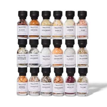Thoughtfully Gourmet, Gourmet Salt Sampler Collection Gift Set, Vegan and Vegetarian, Uniquely Flavo...