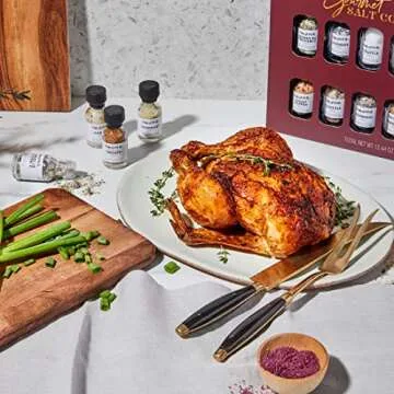 Thoughtfully Gourmet, Gourmet Salt Sampler Collection Gift Set, Vegan and Vegetarian, Uniquely Flavored Seasoning Salts Including Smoked, Truffle, Merlot, Lavender, Espresso and More, Set of 18