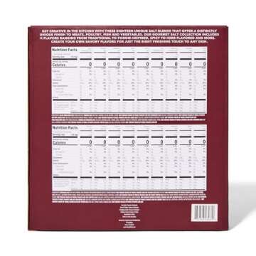 Thoughtfully Gourmet, Gourmet Salt Sampler Collection Gift Set, Vegan and Vegetarian, Uniquely Flavored Seasoning Salts Including Smoked, Truffle, Merlot, Lavender, Espresso and More, Set of 18