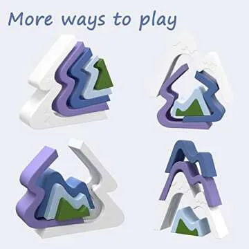 MCGMITT Silicone Stacking Toys, Baby Teether Toys, Baby Stacking Toy Building Blocks, Open-Ended Montessori Nesting, Soft Blocks Teether Gifts for Toddlers, Kids 5 Layers