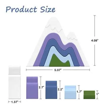 MCGMITT Silicone Stacking Toys, Baby Teether Toys, Baby Stacking Toy Building Blocks, Open-Ended Montessori Nesting, Soft Blocks Teether Gifts for Toddlers, Kids 5 Layers