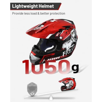 OUMURS DOT Youth Dirt Bike Helmet with Goggles & Gloves for 5-14 Years Old, Kid ATV Helmet for Youth Boys Girls, Four Wheeler Helmet Kids, Motocross BMX MX UTV Offroad Street Go Kart Riding Dirt Bike