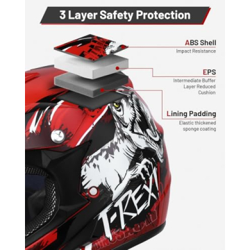 OUMURS DOT Youth Dirt Bike Helmet with Goggles & Gloves for 5-14 Years Old, Kid ATV Helmet for Youth Boys Girls, Four Wheeler Helmet Kids, Motocross BMX MX UTV Offroad Street Go Kart Riding Dirt Bike