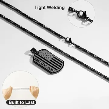 HEYOLL Gifts for Brother from Sister, To My Brother Dog Tag Necklace Best Brother Ever American Flag Pendant Jewelry Presents Valentines Birthday Christmas Gifts Men Teenage Boys Ages Black