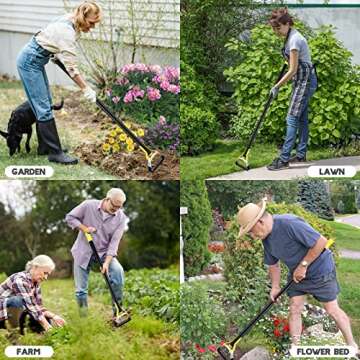 Bird Twig Stirrup Hoe Garden Tool - Hula Weeding Hoe for Gardening Long Handle Heavy Duty - 30 to 54 Inch Scuffle Hand Weed Hoe, Action Hoe for Easy Weeding